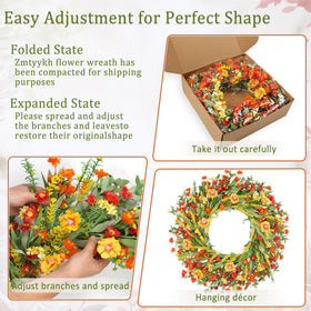 Zmtyykh artificial flowers and berries provide durable decorative detail year round.