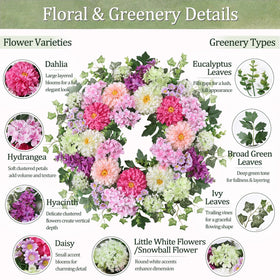 Zmtyykh wreath shown in full display for entryway styling and seasonal charm