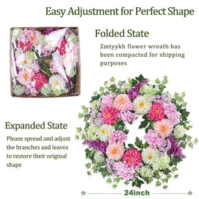 Zmtyykh ivy detail on the wreath emphasizing natural texture and depth