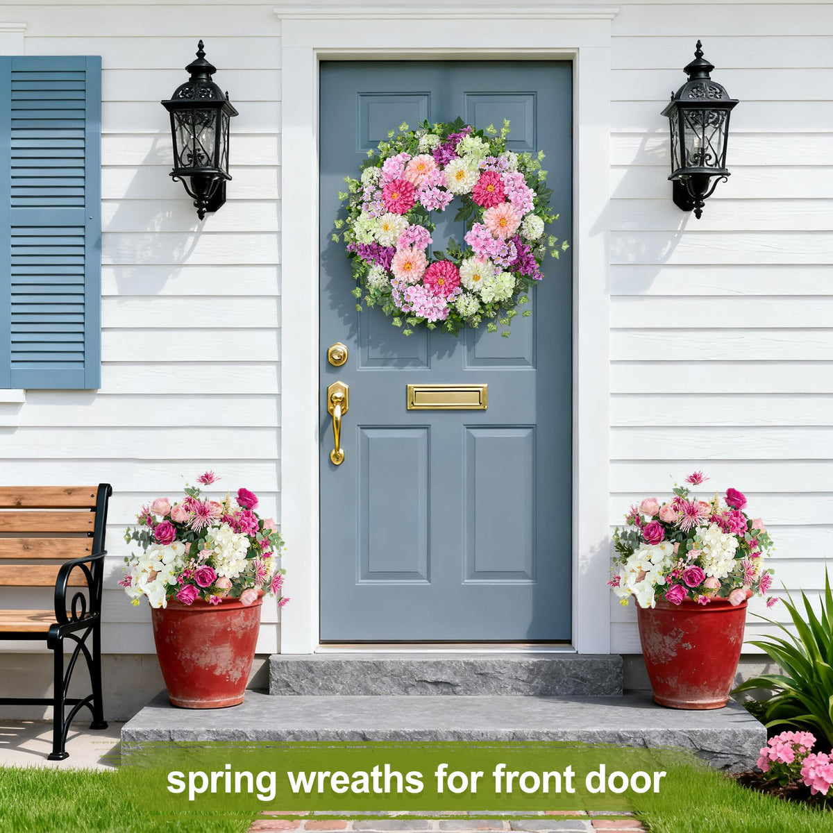 Zmtyykh porch decor idea featuring this spring floral arrangement