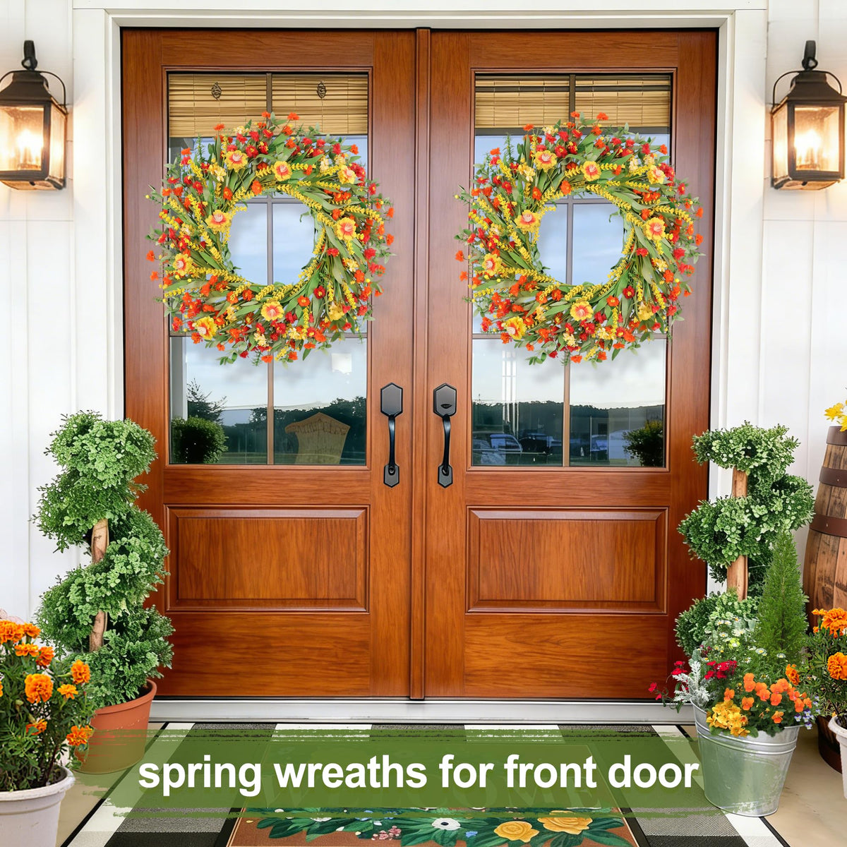 Zmtyykh durable base keeps the wreath door friendly and secure.