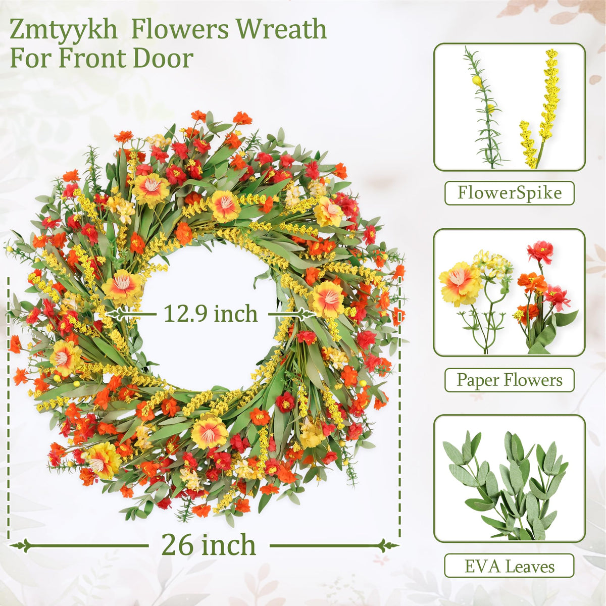 Zmtyykh orange wildflowers and Portulaca bring vibrant seasonal color to entrances.