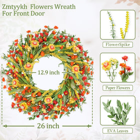 Zmtyykh orange wildflowers and Portulaca bring vibrant seasonal color to entrances.