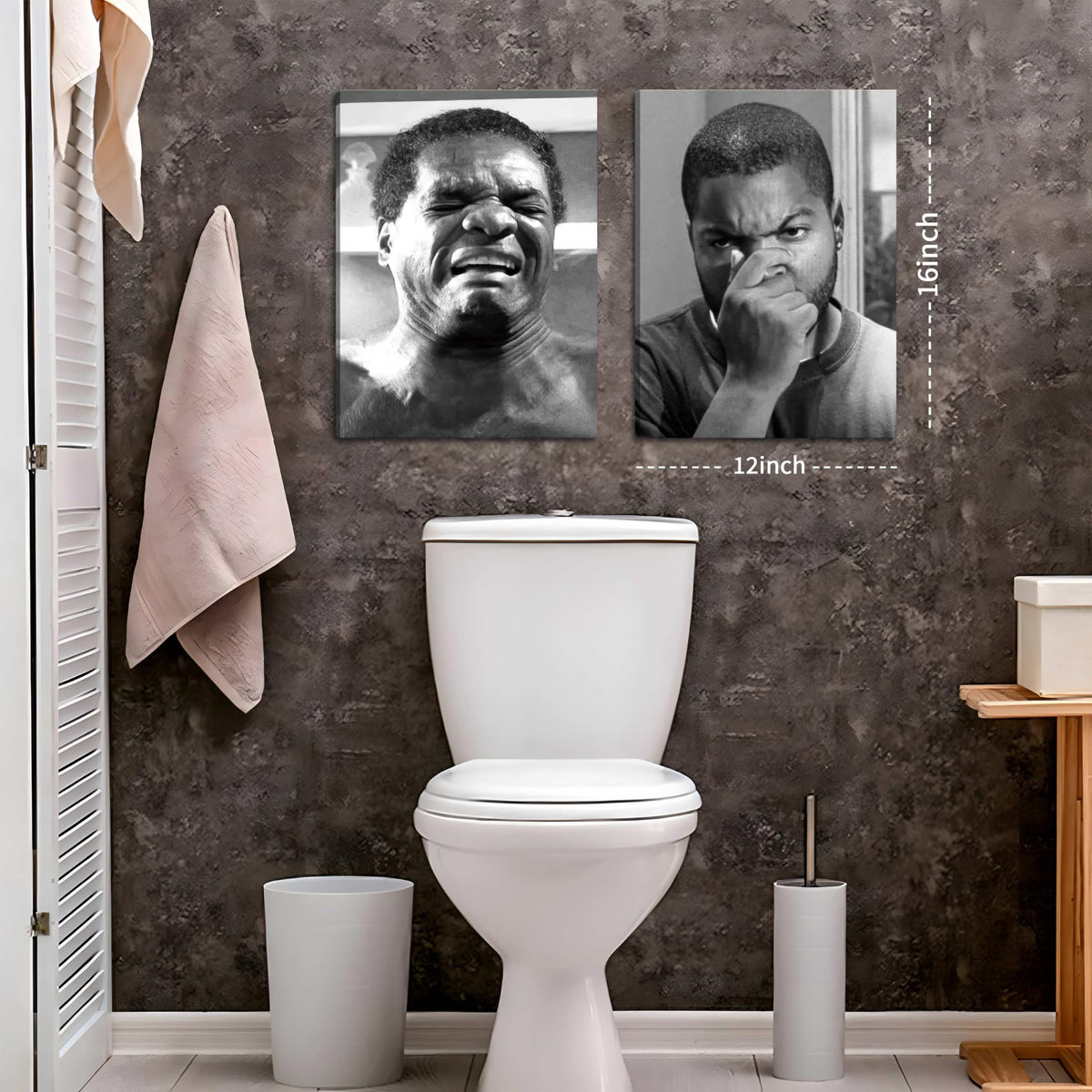 ZNHART bathroom wall art featuring humorous scenes for lighthearted ambiance