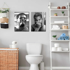 ZNHART two-pack comedy movie wall art for bathrooms and powder rooms