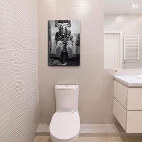 ZNHART Dumb and Dumber toilet-scene poster in black and white for retro charm