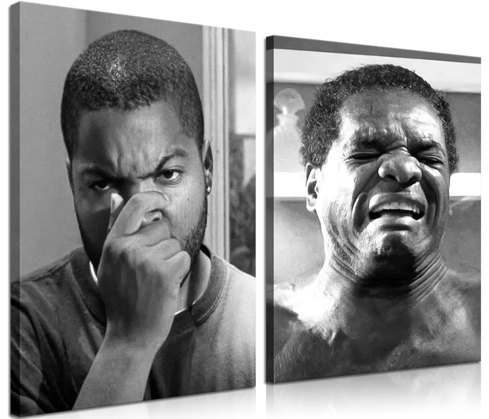 ZNHART framed bathroom canvas posters two-pack in black and white for a bright, playful vibe