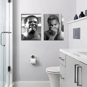 ZNHART vintage poster bathroom art set of two on canvas for appeal