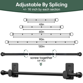 Living room setup with ZNONOX no-drill curtain rod