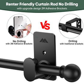 Easy two-step installation of ZNONOX curtain rod system