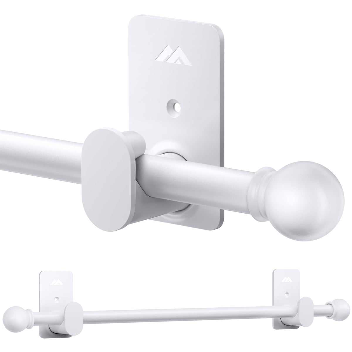 ZNONOX no-drill curtain rod brackets on wall show adhesive hold for rentals