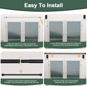 Rental apartment decor with ZNONOX no-drill curtain rod