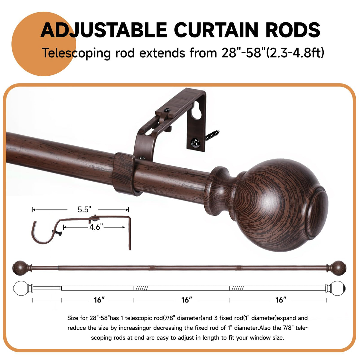 ZNONOX bronze finials provide decorative balance to curtain hardware.