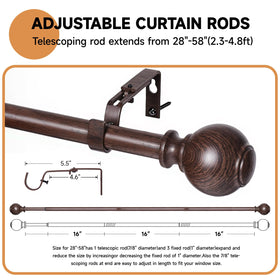 ZNONOX bronze finials provide decorative balance to curtain hardware.