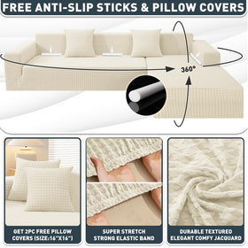 ZNSAYOTX elastic bottom keeps the L-shaped slipcover securely in place.