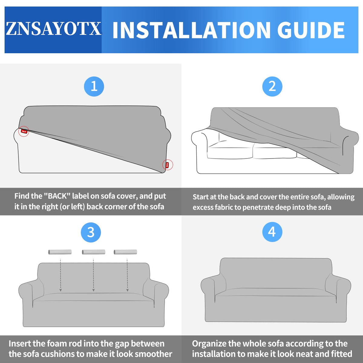 ZNSAYOTX all-around coverage protects sofa from daily wear.