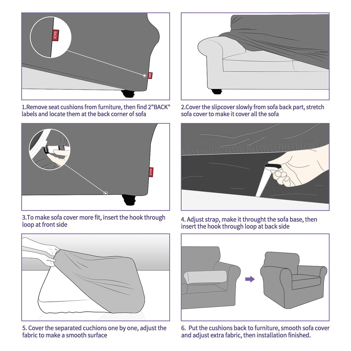 ZNSAYOTX grey couch cover blends with decor while providing versatile protection.