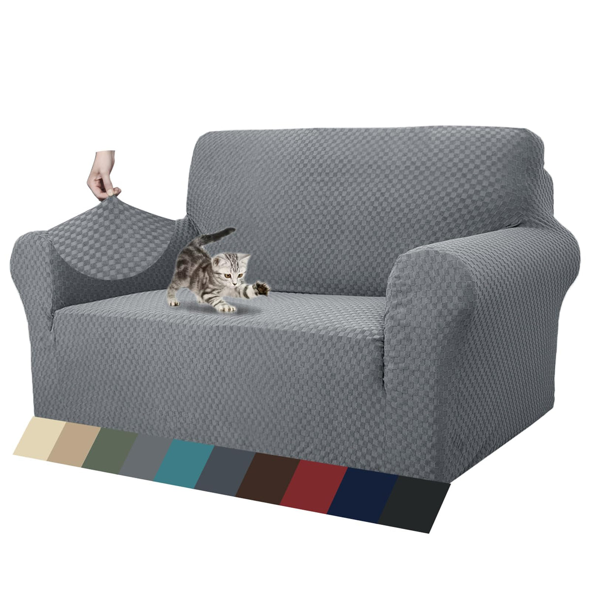 ZNSAYOTX one-piece jacquard couch cover shows full sofa protection and style