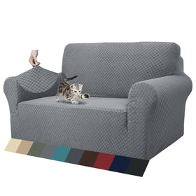 ZNSAYOTX one-piece jacquard couch cover shows full sofa protection and style