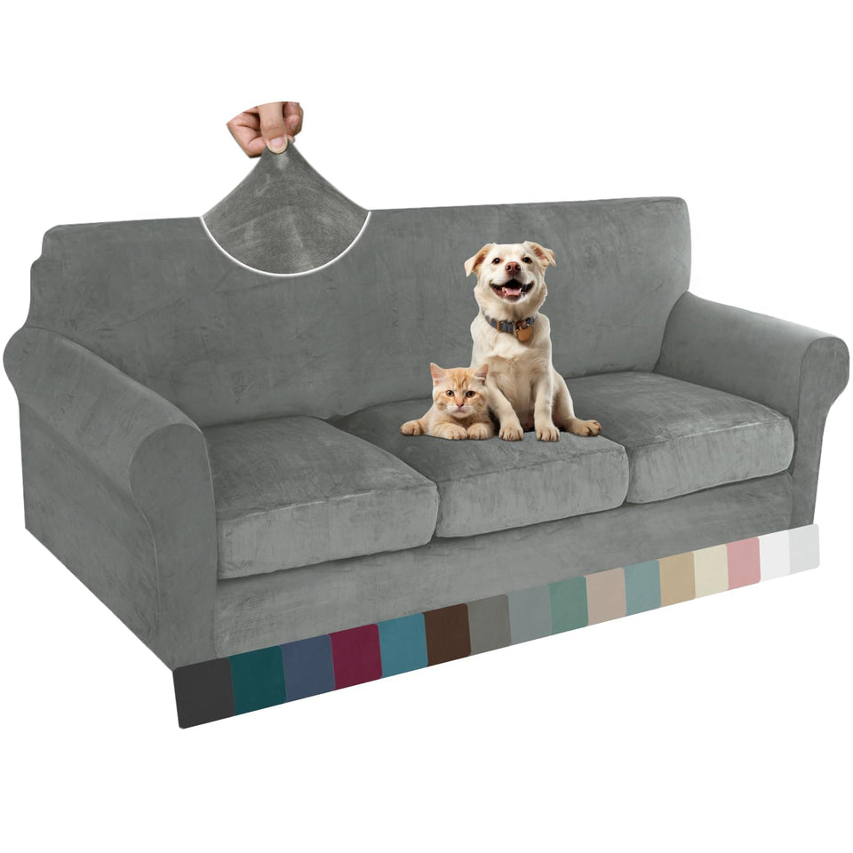 ZNSAYOTX luxury velvet sofa cover base shields your couch with soft, elegant fabric.