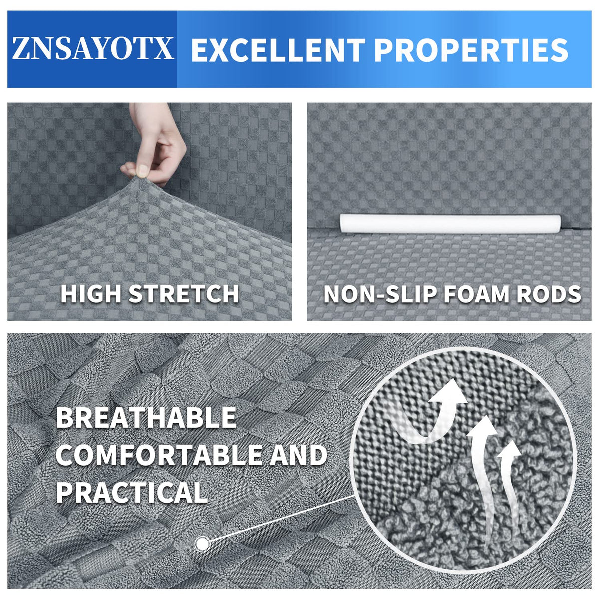 ZNSAYOTX machine-washable slipcover for easy care and longevity.