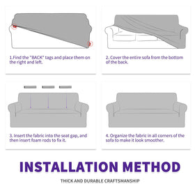 ZNSAYOTX one-piece slipcover offers simple, quick installation.