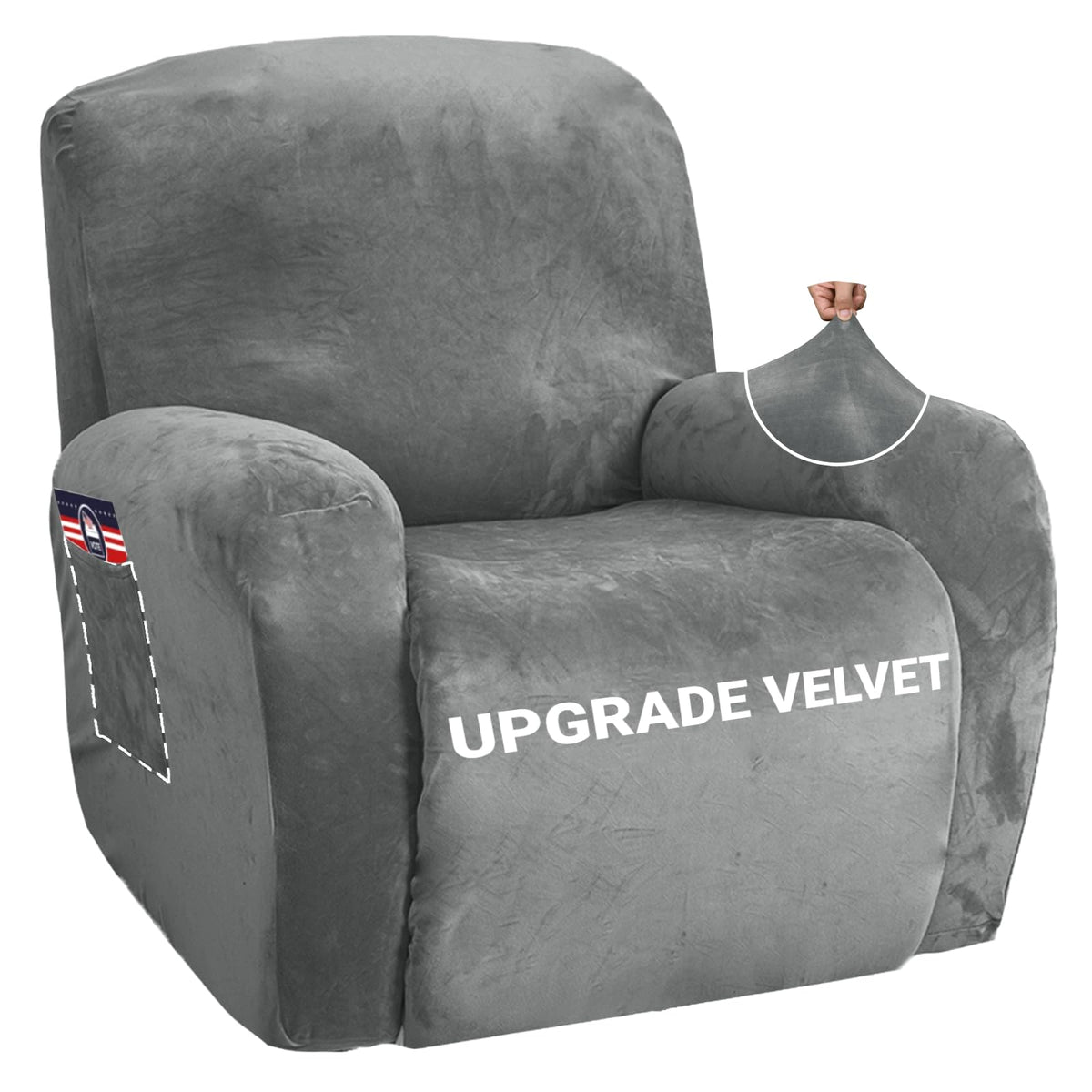 ZNSAYOTX stretch velvet recliner cover assembly shows easy installation and a tailored fit