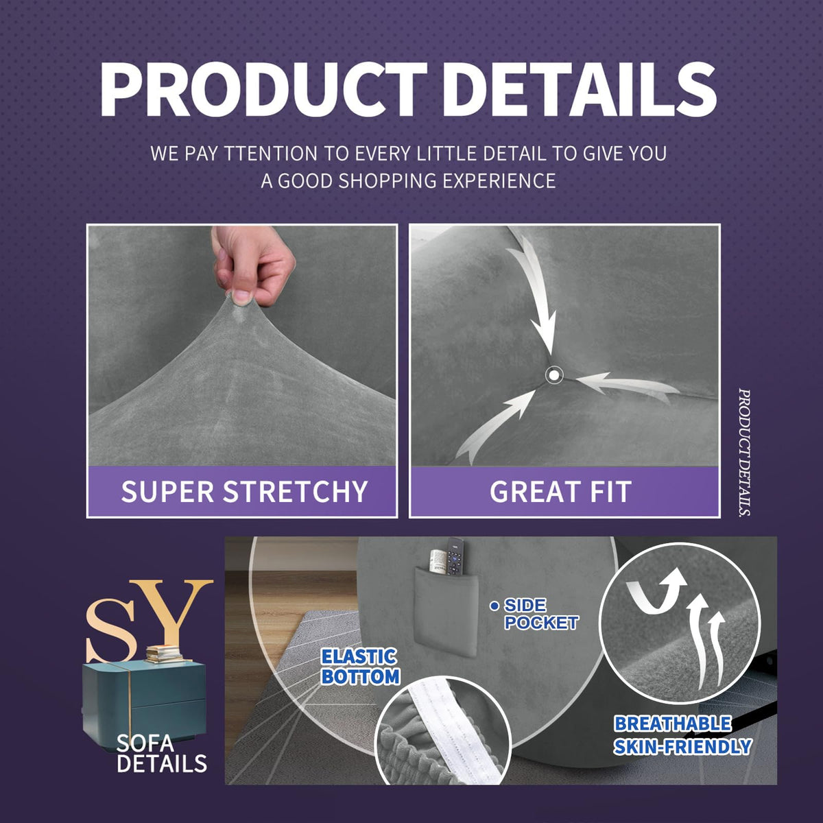 ZNSAYOTX thick plush velvet recliner protector adds luxurious durable protection