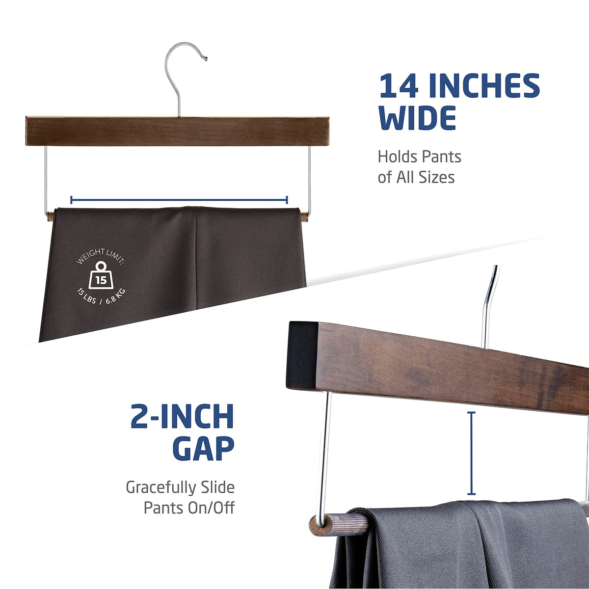 Zober holds up to ten pants securely for vintage wardrobe organization.
