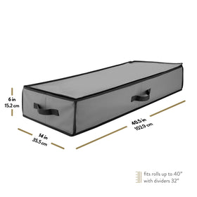 ZOBER compact gift wrap storage fits under beds for seasonal use.