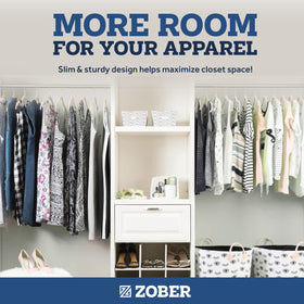 ZOBER dress and pants hangers optimize outfit storage and space.