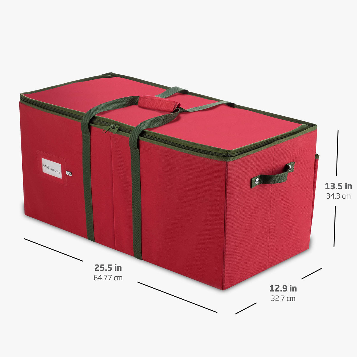 ZOBER ornament box exterior pockets provide extra storage for accessories.