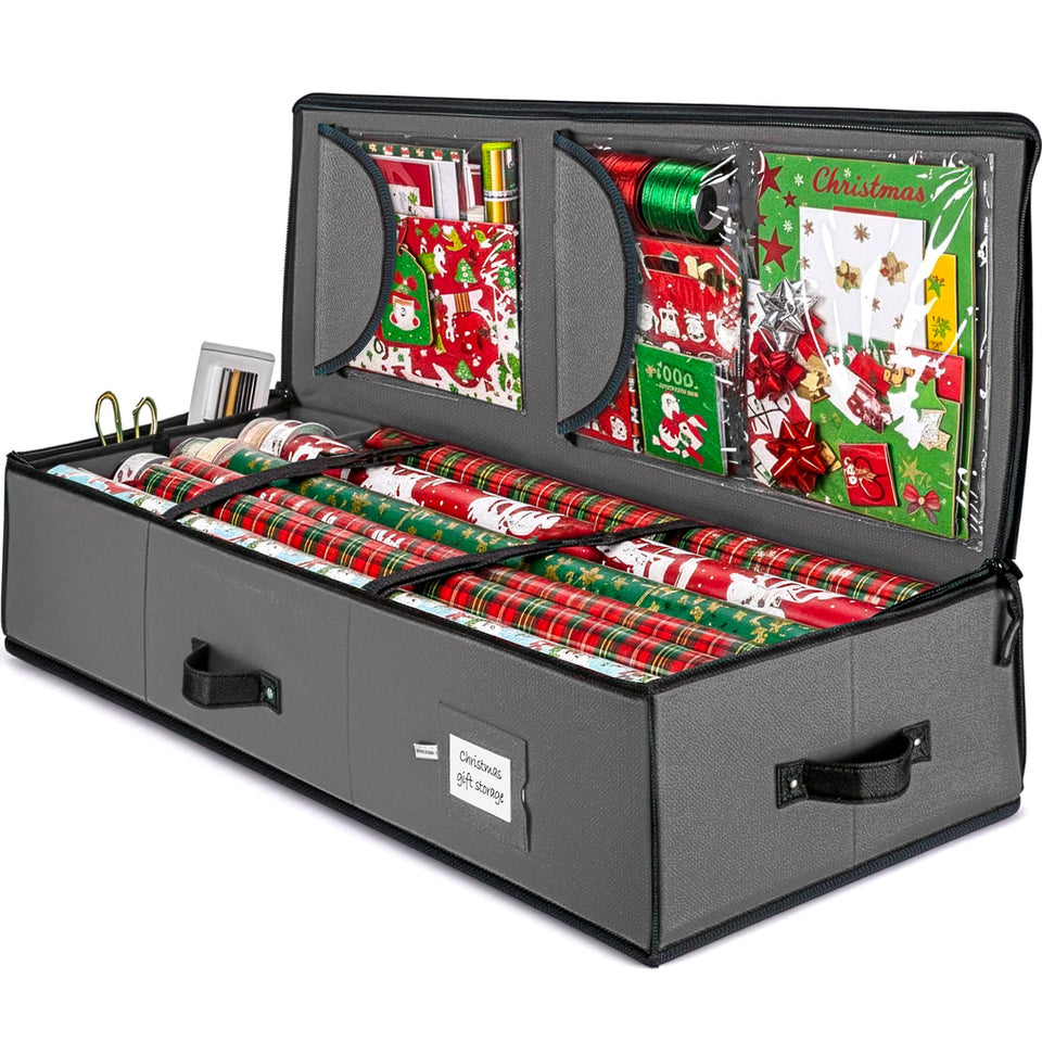 ZOBER gift wrap organizer 40-inch box with durable 600D fabric for long-lasting storage.