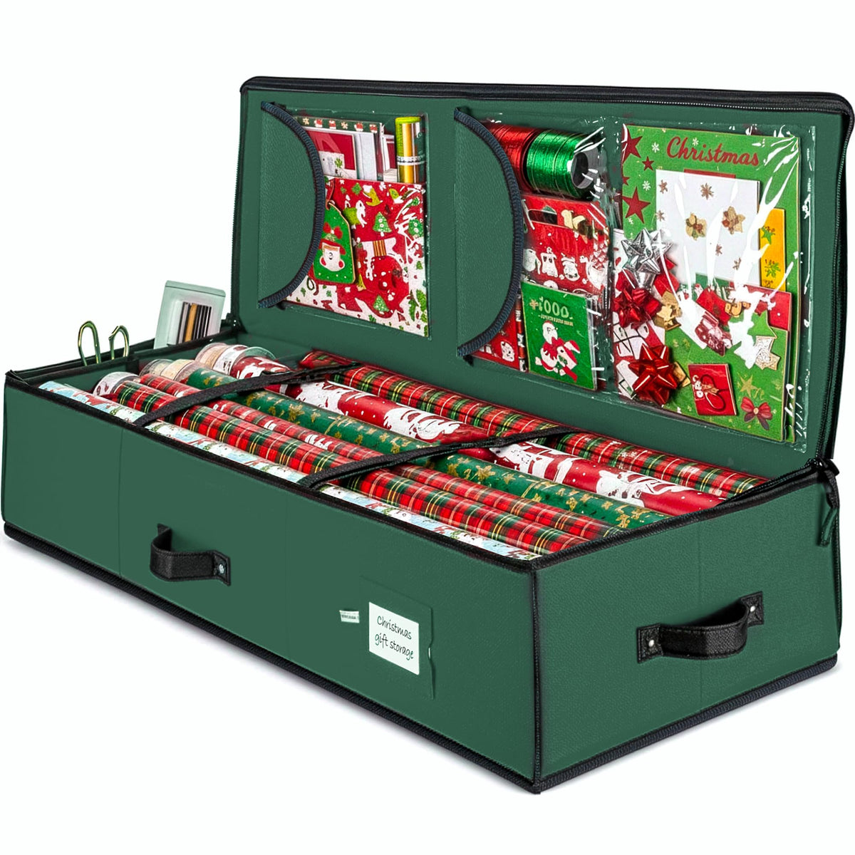 ZOBER Gift Wrap Organizer closed-front view keeps wraps organized and accessible.