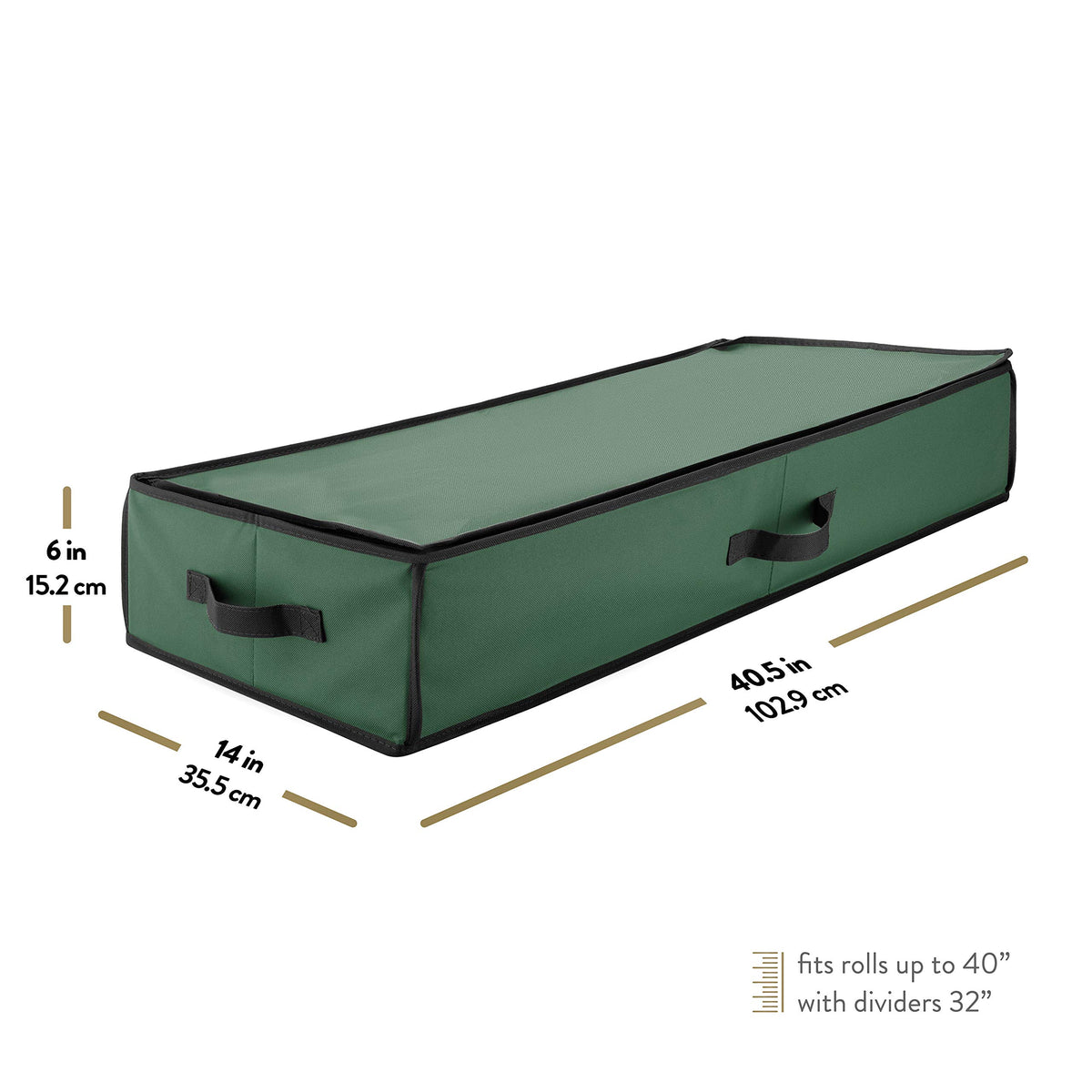 ZOBER Gift Wrap Organizer fits 24 standard rolls, simplifying festive prep.