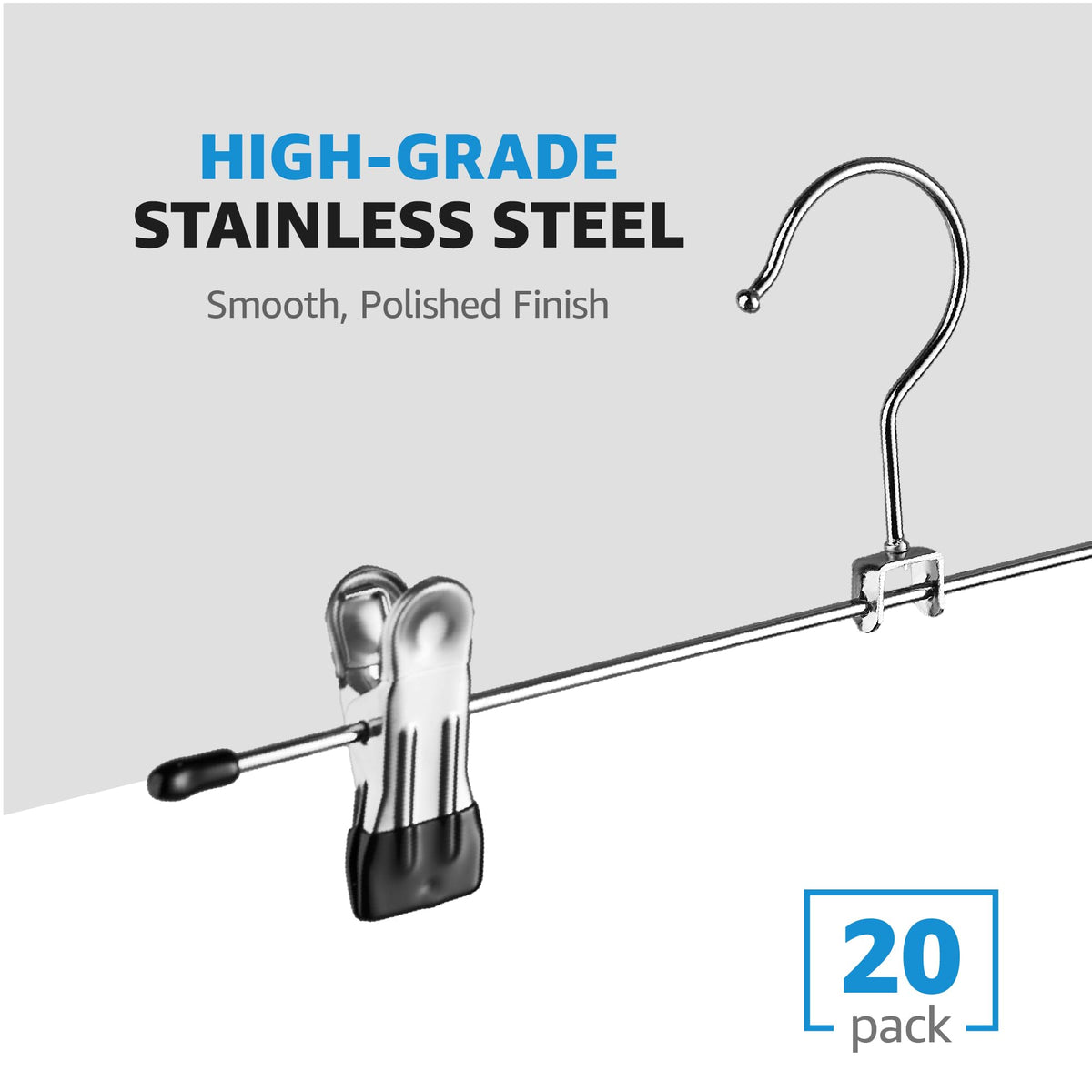 ZOBER non-slip pant hanger clip grip for secure skirts and pants.