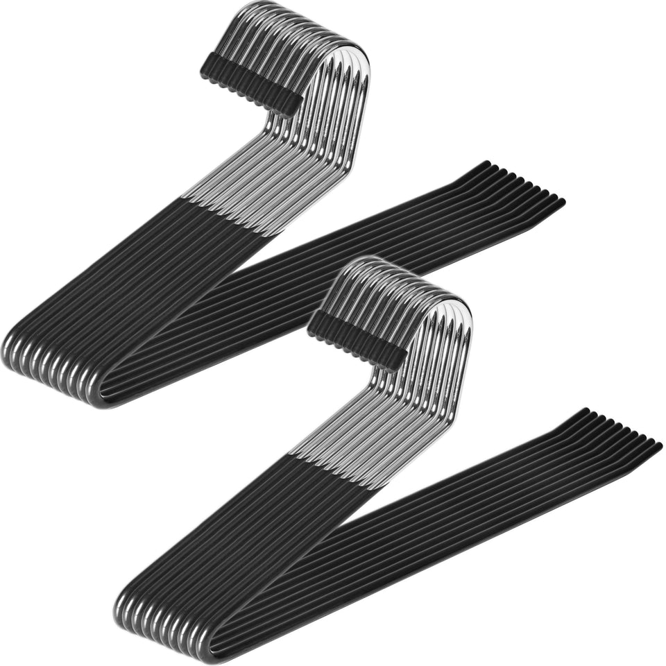 Zober non-slip open-end pants hanger in front view keeps pants secure and wrinkle-free.