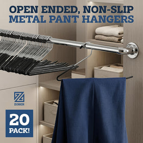 Zober non-slip open-end hanger side view demonstrates slim profile for space saving.