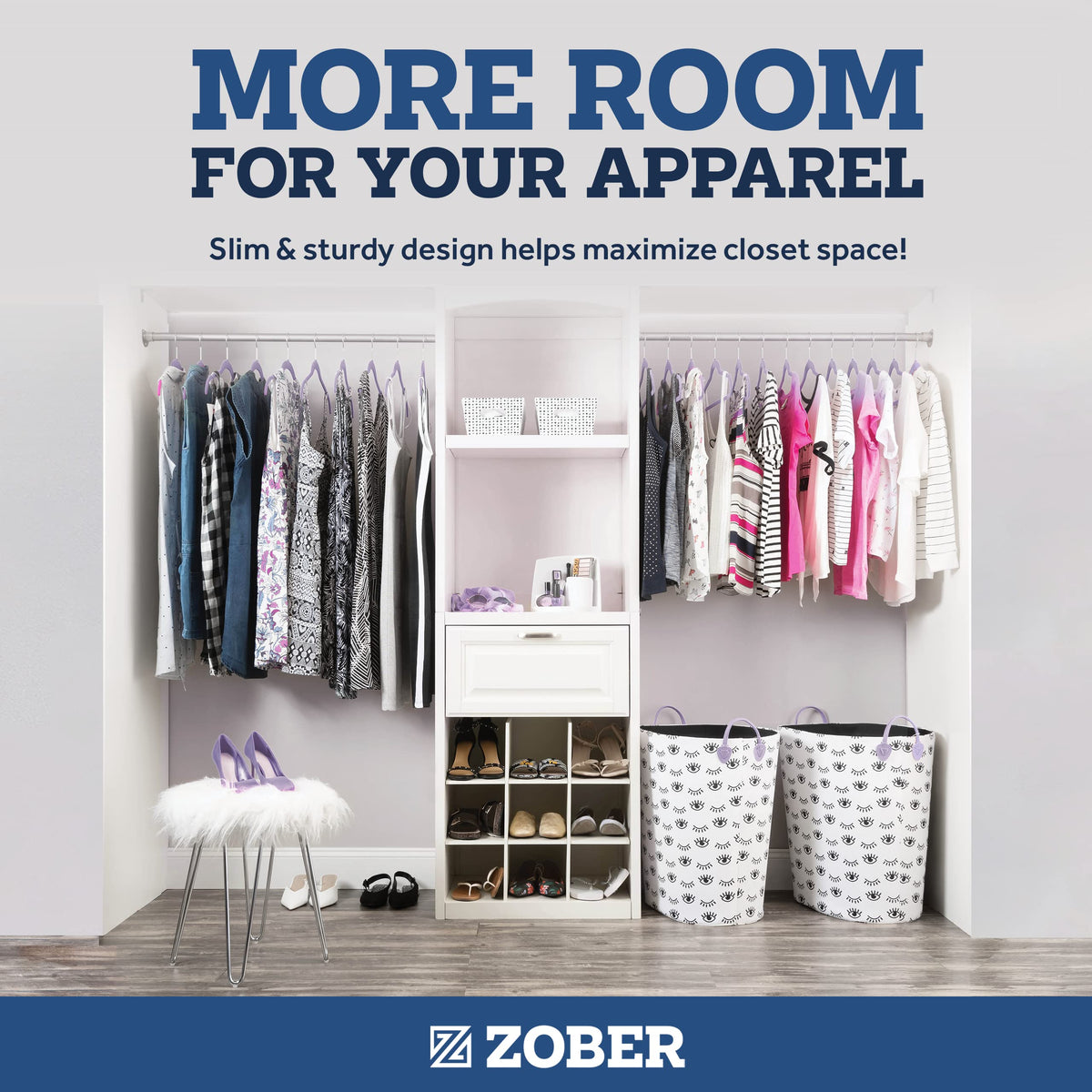 ZOBER 360-degree swivel hook makes outfit access easy