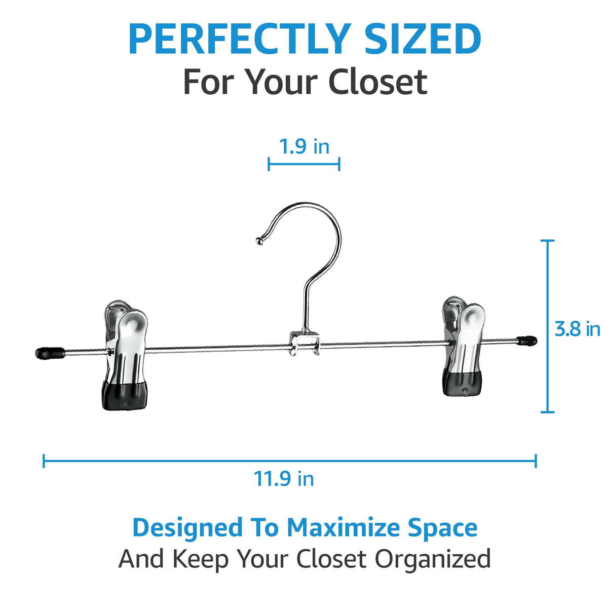 ZOBER stackable hangers save closet space while keeping outfits organized.