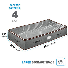 Zober under bed storage container with dual zippers for quick access from both sides