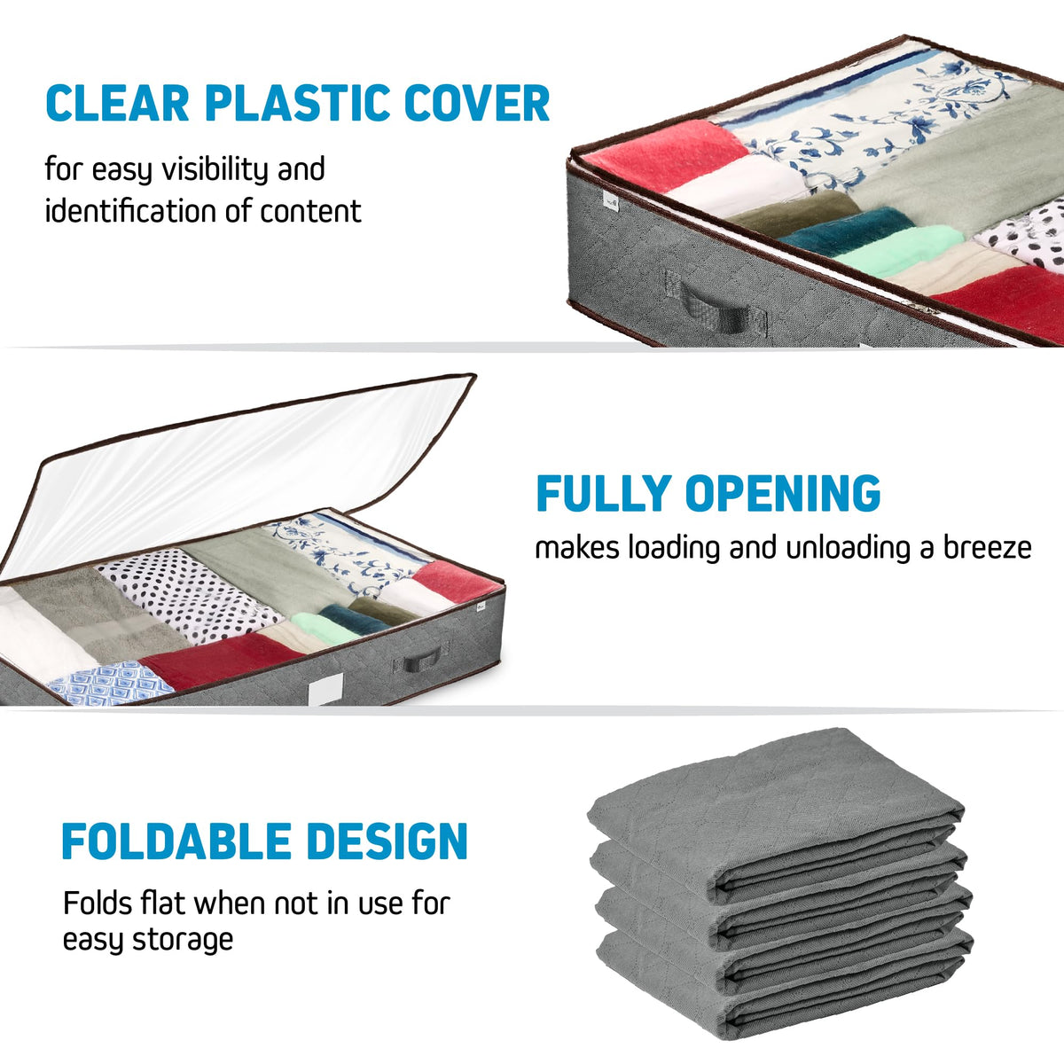 Zober under bed storage container foldable design saves space when not in use
