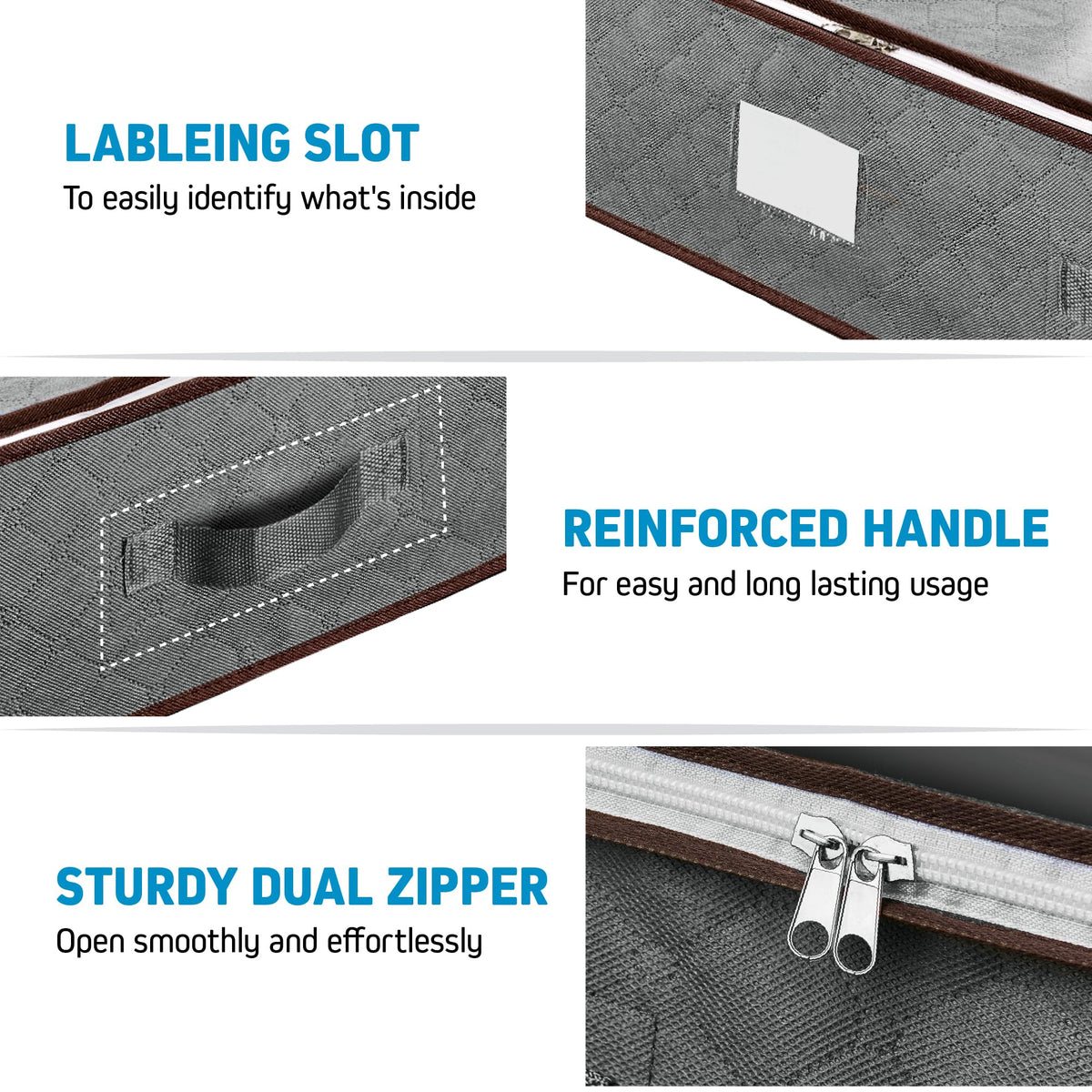 Zober under bed storage container reinforced handle makes sliding under bed effortless