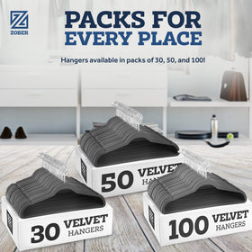 Zober Velvet Hangers 360-degree swivel hook for easy arrangement
