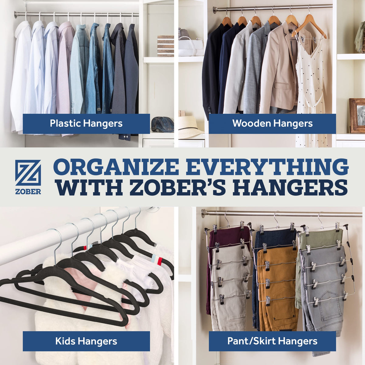 Zober Velvet Hangers for dress clothes keep outfits neat