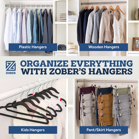 Zober Velvet Hangers Ivory space-saving design fits compact wardrobes