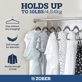 Zober Velvet Hangers space-saving design maximizes closet capacity