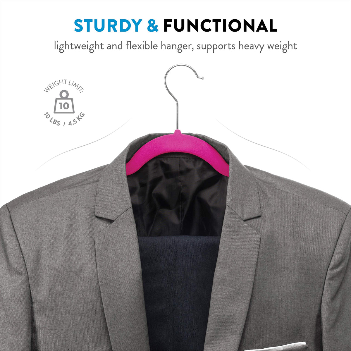 Zober velvet hangers space-saving design helps maximize closet capacity.