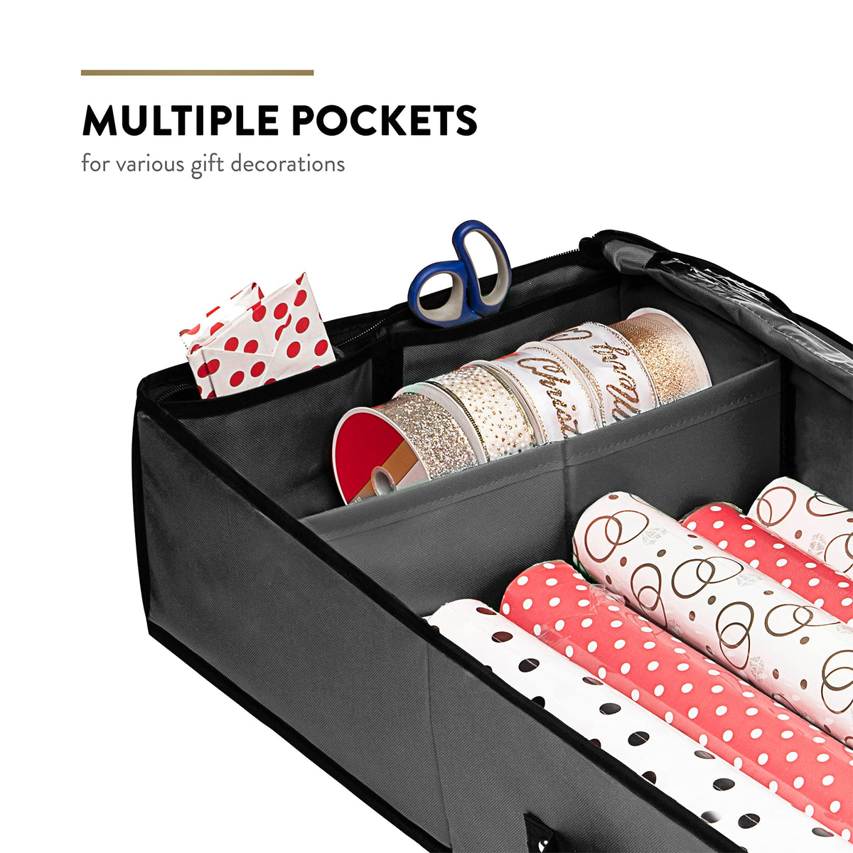 ZOBER interior pocket stores scissors, tape, and small accessories.