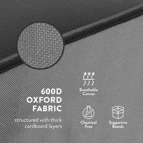 ZOBER wrapping paper holder uses 600D Oxford fabric for durability.